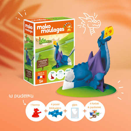 Mako Figurki Smok 39060 Gipsowe Figurki dla Dzieci