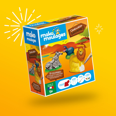 Mako Figurki Zwierzęta Sawanny 39059 Gipsowe Figurki dla Dzieci