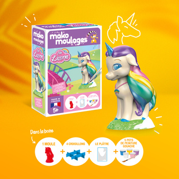 Mako Figurki Tęczowy Jednorożec 39108 Gipsowe Figurki dla Dzieci