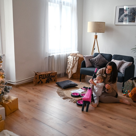 FWRider Super Sport 516538 Kolor: Violet / fioletowy z fioletowymi felgami Rowerek biegowy Jeździk 2w1 Ciche koła + Pasek do noszenia dla Rodzica