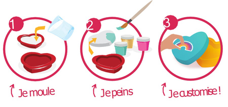 Mako Creations Zestaw Szkatułka-Serce Gipsowe Figurki dla Dzieci 39094