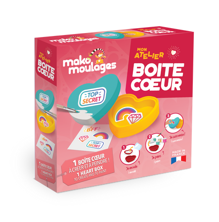 Mako Creations Zestaw Szkatułka-Serce Gipsowe Figurki dla Dzieci 39094