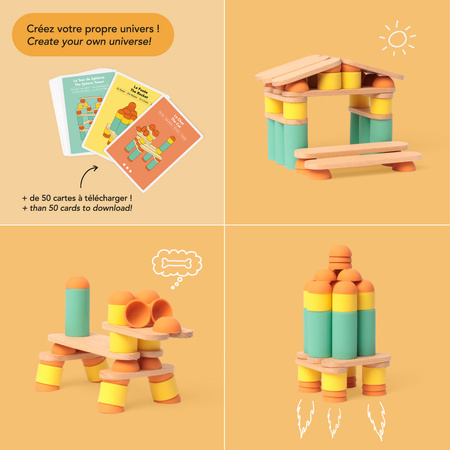 OPPI STIX 60 elementów - kreatywny zestaw konstrukcyjny 2+