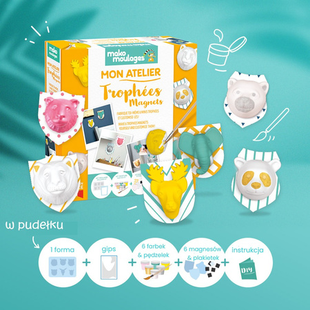 Promocja -6% Zestaw 28 sztuk potrójnych i DECO Mako Moulages ( 7 x 4 sztuki ) Gipsowe Figurki dla Dzieci