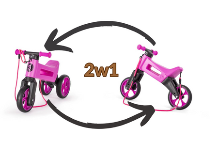 FWRider Super Sport 516538 Kolor: Violet / fioletowy z fioletowymi felgami Rowerek biegowy Jeździk 2w1 Ciche koła + Pasek do noszenia dla Rodzica