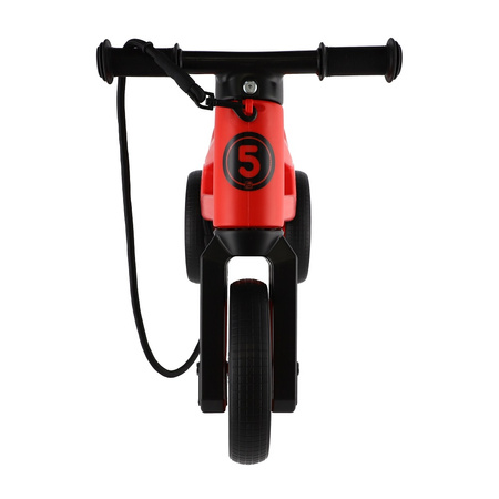 FWRider Super Sport 515746 Kolor: Chilli / Czerwony z czerwonymi felgami Rowerek biegowy Jeździk 2w1 Ciche koła + Pasek do noszenia dla Rodzica