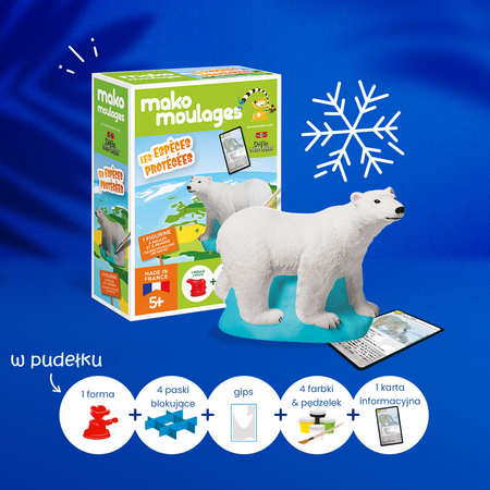 Mako Figurki Niedźwiedź Polarny 39062 Gipsowe Figurki dla Dzieci