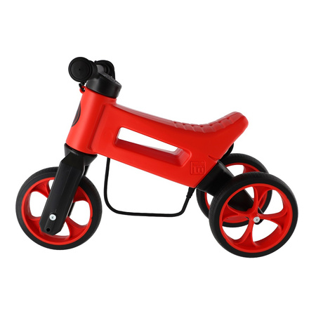 FWRider Super Sport 515746 Kolor: Chilli / Czerwony z czerwonymi felgami Rowerek biegowy Jeździk 2w1 Ciche koła + Pasek do noszenia dla Rodzica