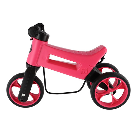 FWRider Super Sport 516491 Kolor: Pink / Różowy z różowymi felgami Rowerek biegowy Jeździk 2w1 Ciche koła + Pasek do noszenia dla Rodzica