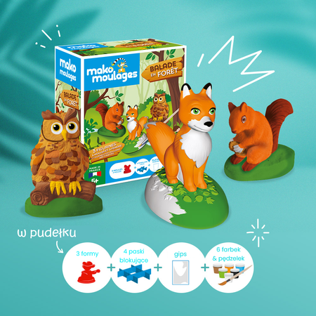 Mako Figurki Leśne Zwierzęta 39049 Gipsowe Figurki dla Dzieci