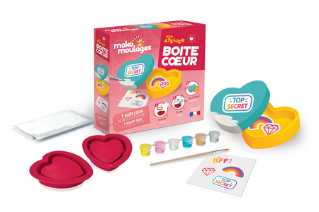 Mako Creations Zestaw Szkatułka-Serce Gipsowe Figurki dla Dzieci 39094