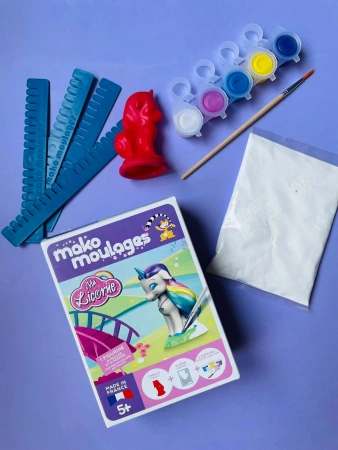 Mako Figurki Tęczowy Jednorożec 39108 Gipsowe Figurki dla Dzieci